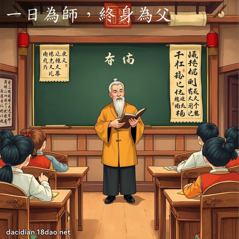 一日为师，终身为父 - 国语大辞典配图