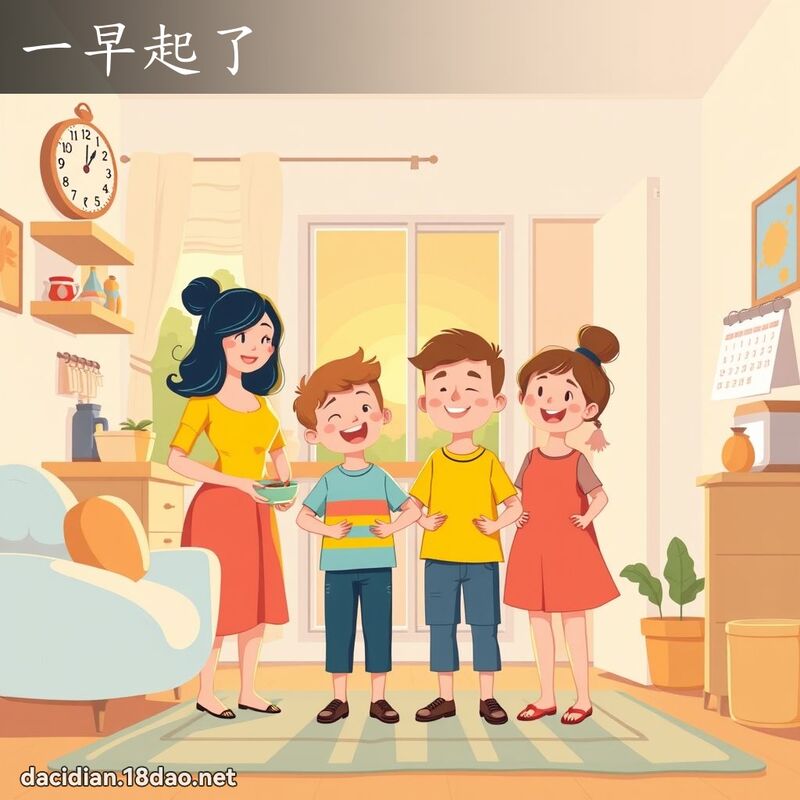 一早起了 - 國語大辭典配圖