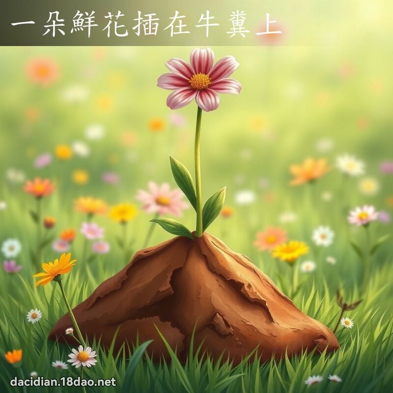 一朵鲜花插在牛粪上 - 国语大辞典配图