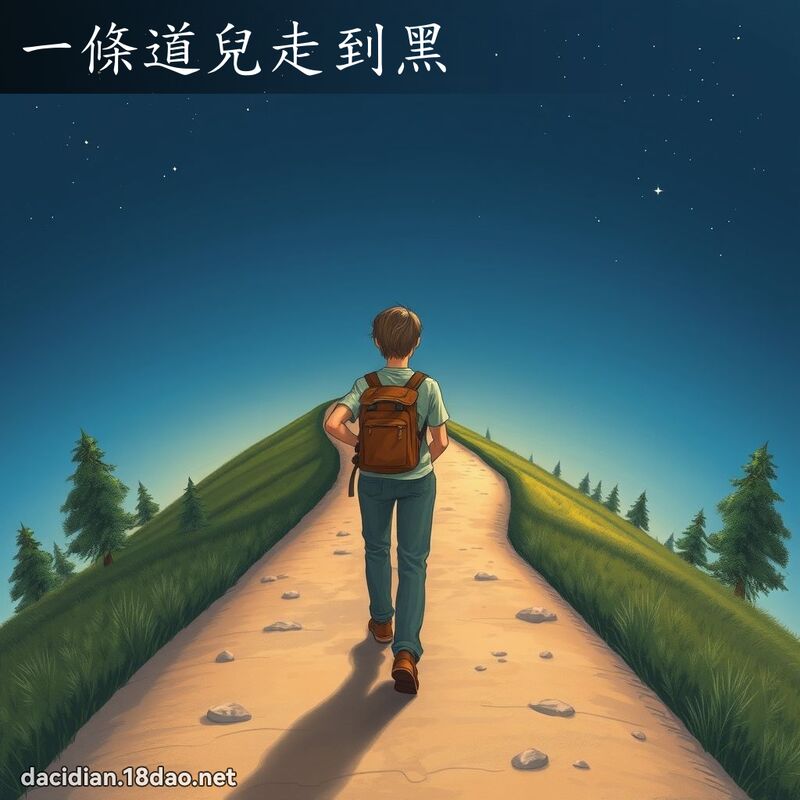 一條道兒走到黑 - 國語大辭典配圖
