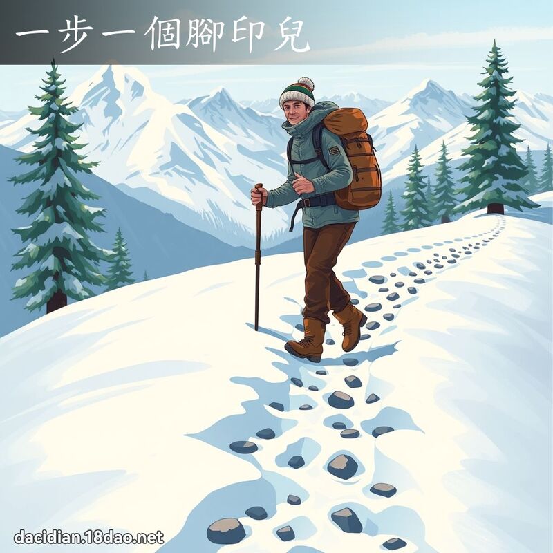 一步一個腳印兒 - 國語大辭典配圖