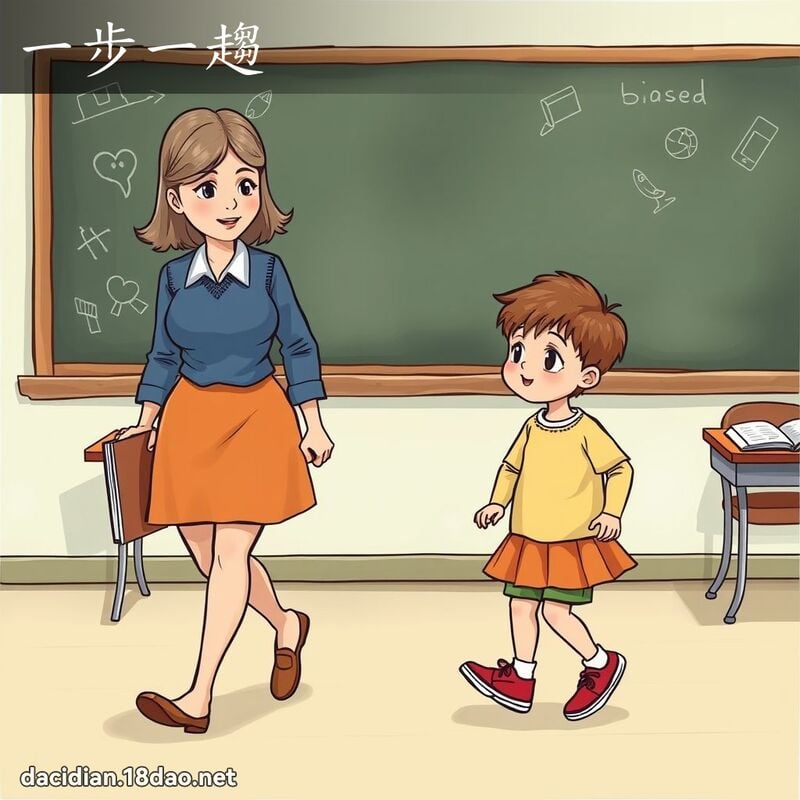 一步一趨 - 國語大辭典配圖
