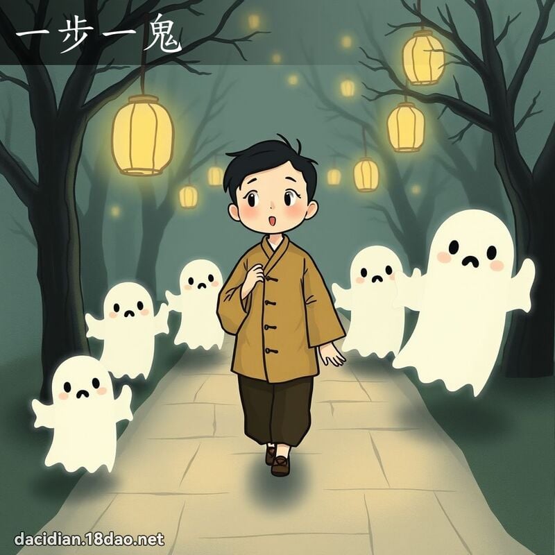 一步一鬼 - 國語大辭典配圖