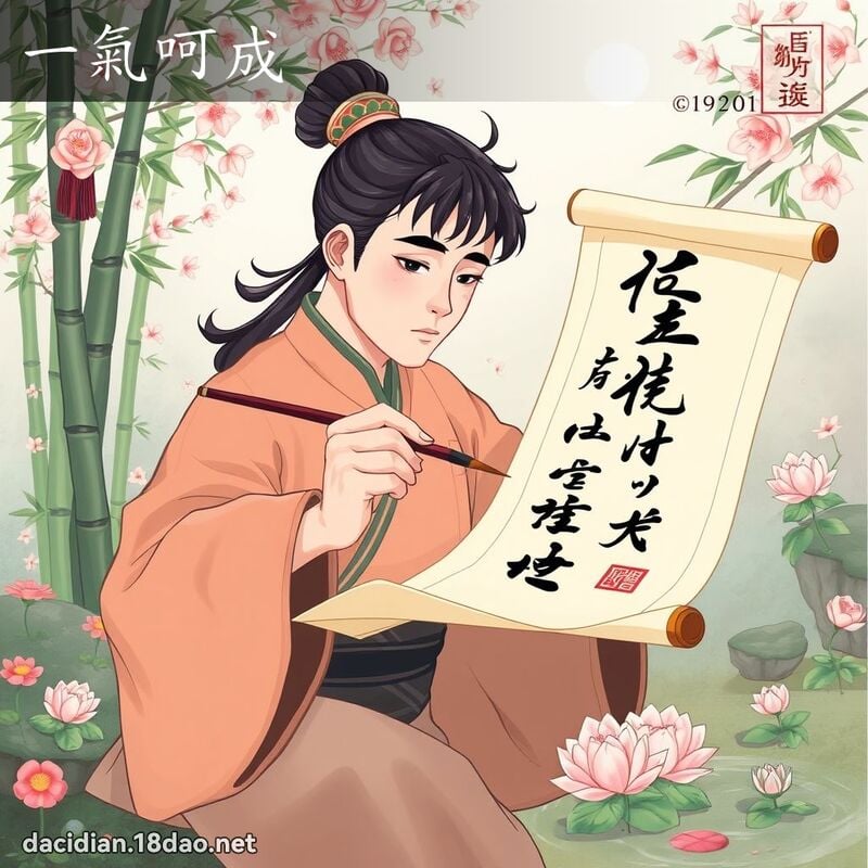 一气呵成 - 国语大辞典配图