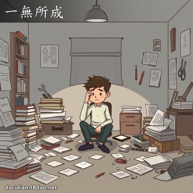 一无所成 - 国语大辞典配图