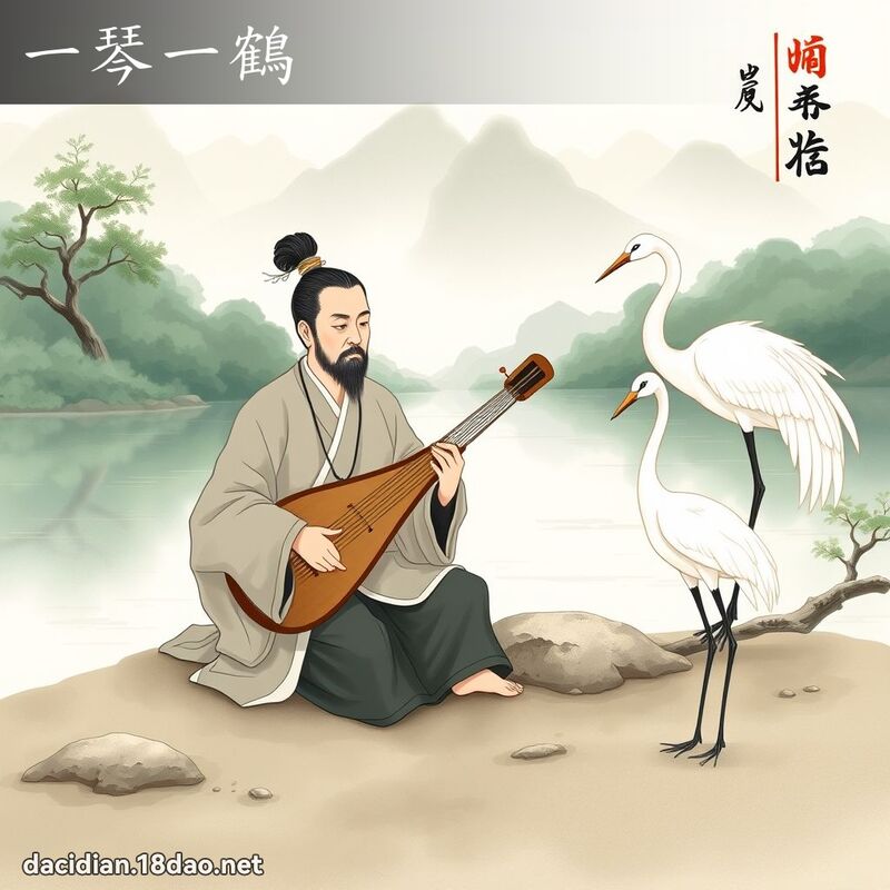 一琴一鶴 - 國語大辭典配圖