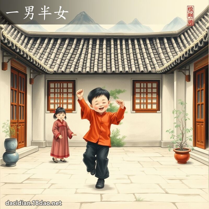 一男半女 - 國語大辭典配圖