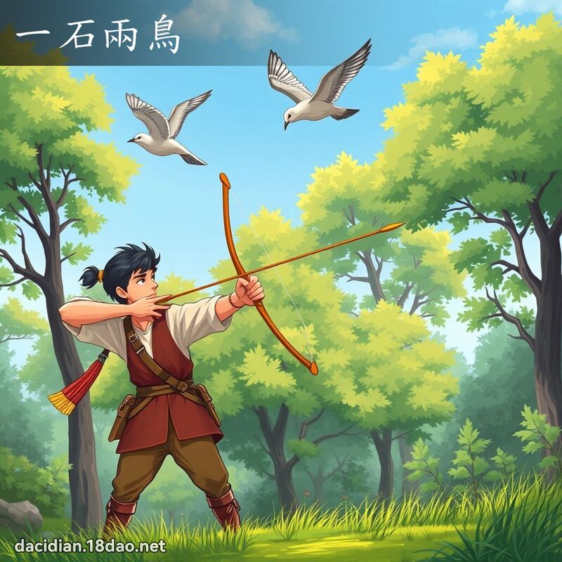 一石兩鳥 - 國語大辭典配圖