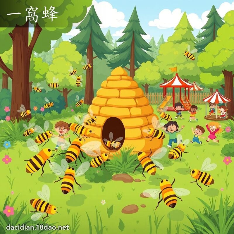 一窝蜂 - 国语大辞典配图