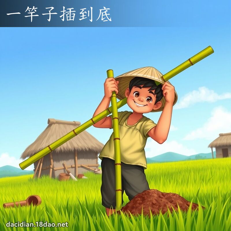 一竿子插到底 - 国语大辞典配图