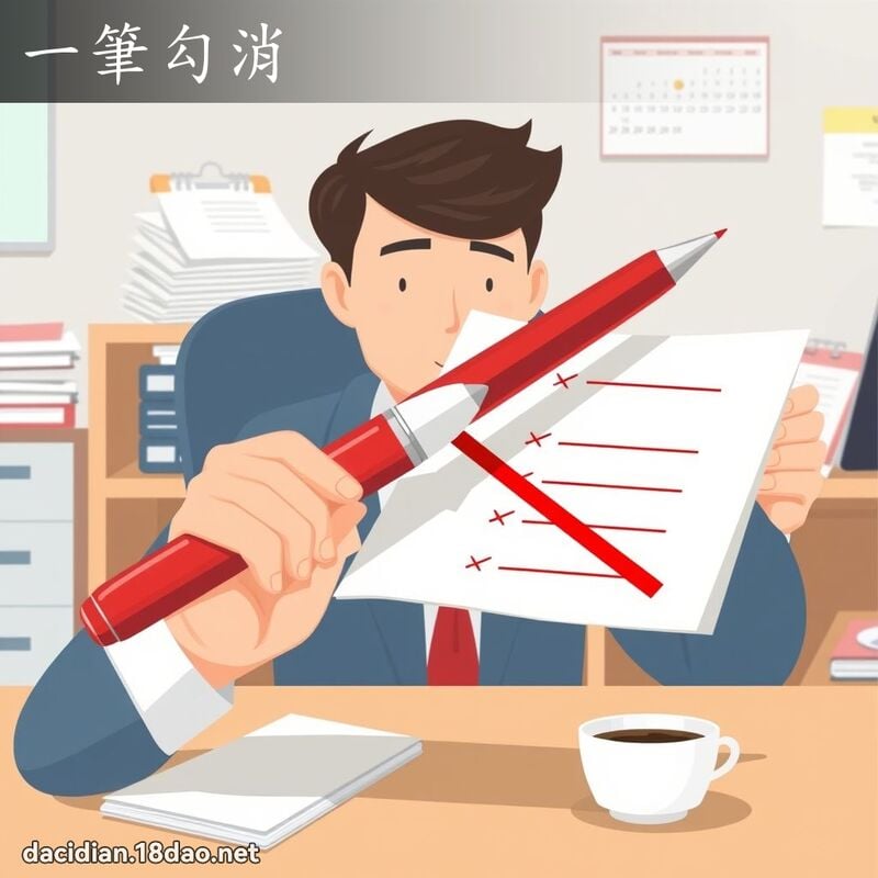 一筆勾消 - 國語大辭典配圖