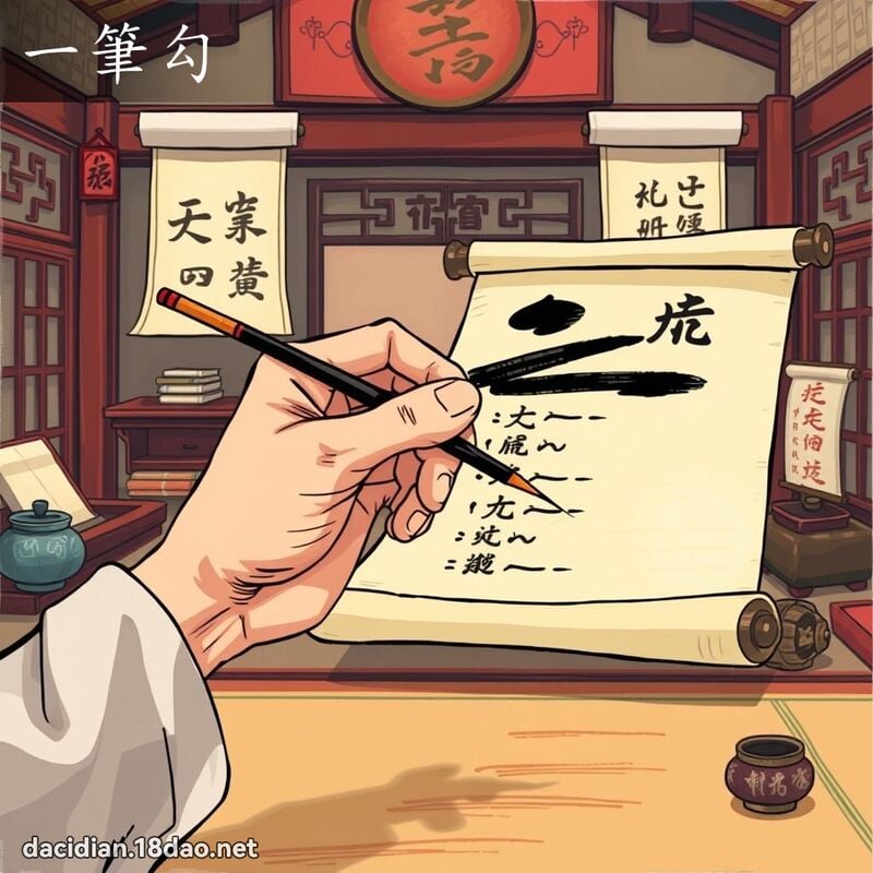 一筆勾 - 國語大辭典配圖
