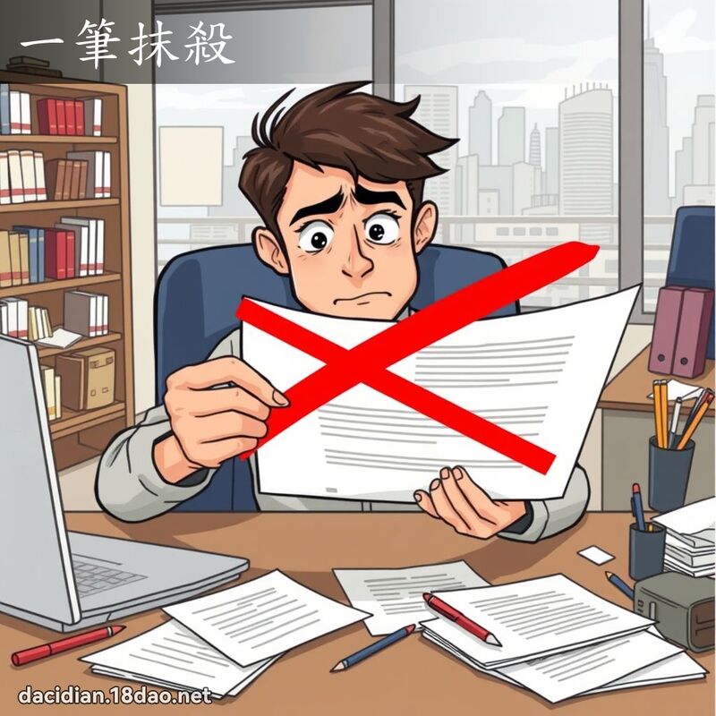 一筆抹殺 - 國語大辭典配圖