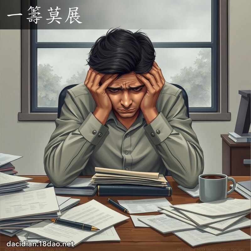 一籌莫展 - 國語大辭典配圖