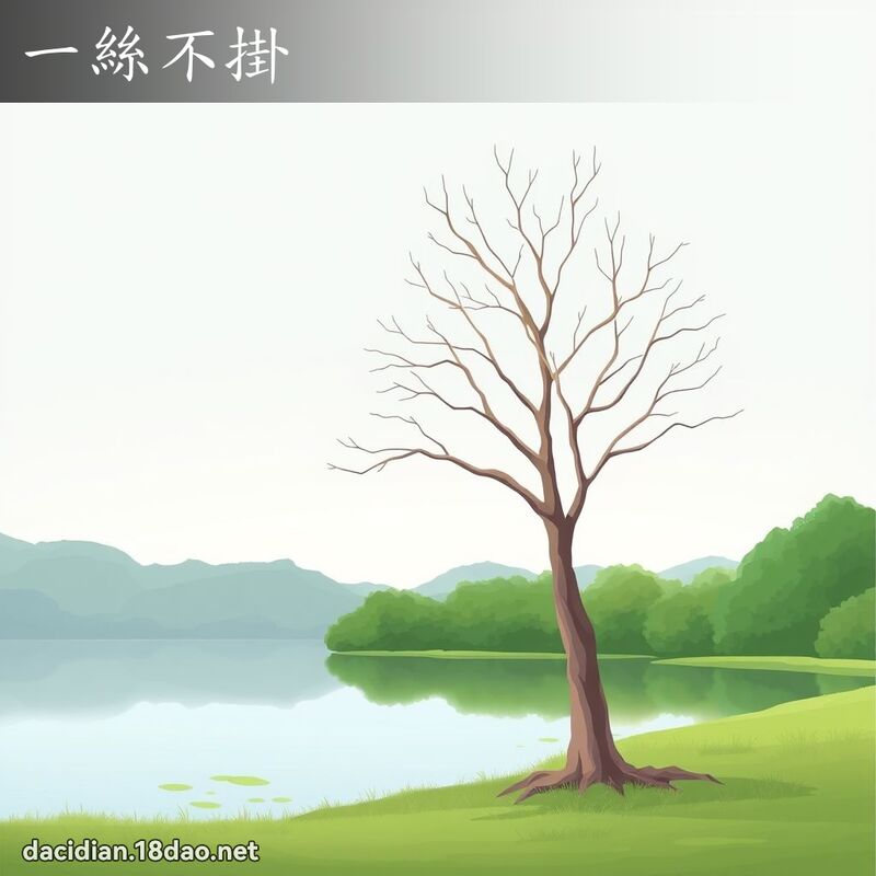 一絲不掛 - 國語大辭典配圖