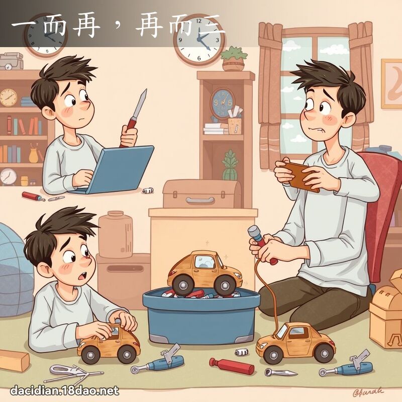 一而再，再而三 - 國語大辭典配圖