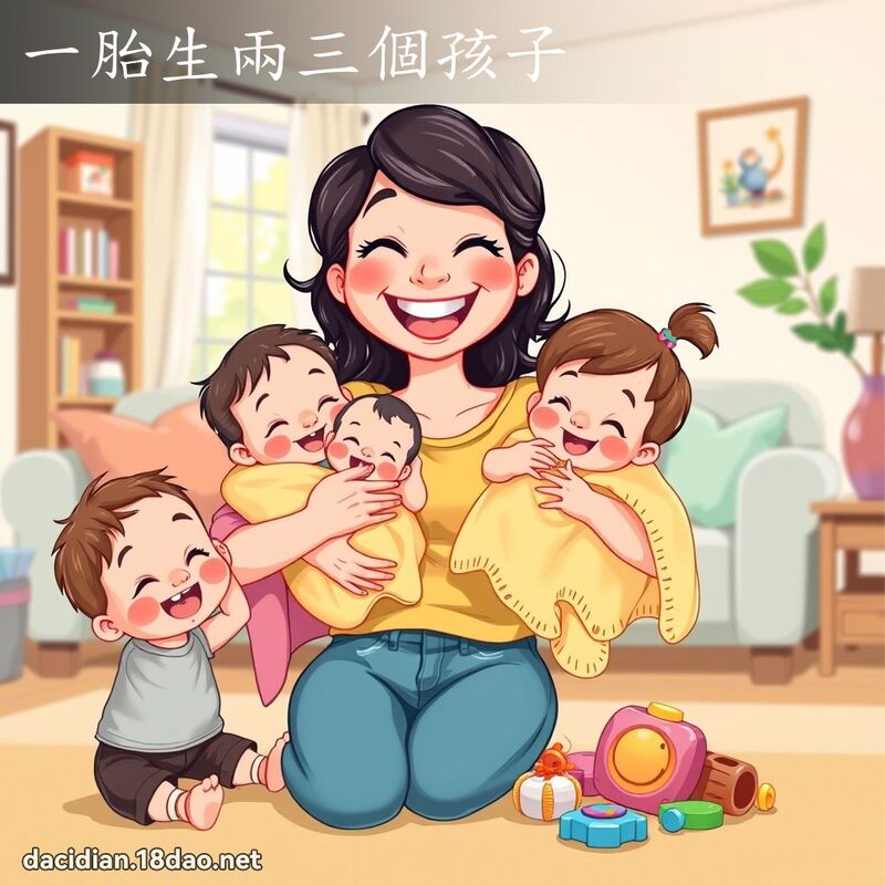 一胎生兩三個孩子 - 國語大辭典配圖