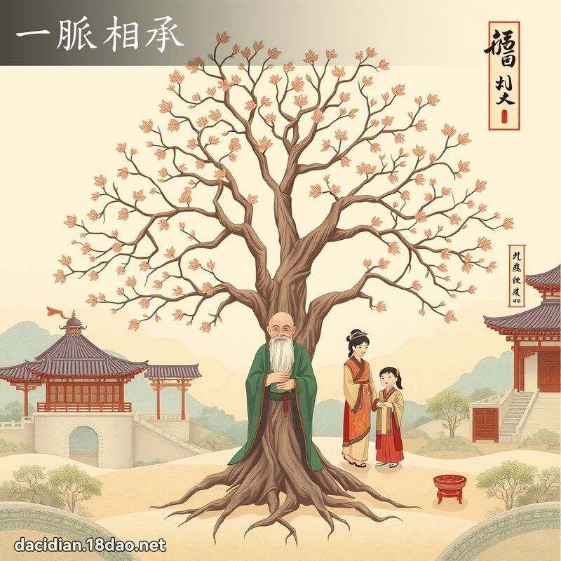 一脈相承 - 國語大辭典配圖