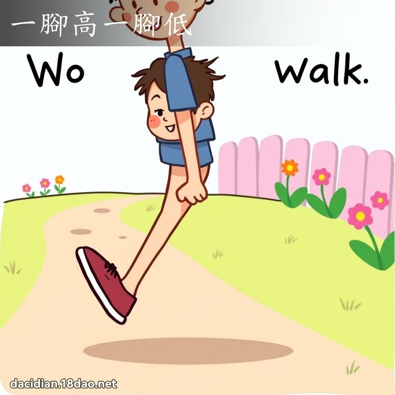 一腳高一腳低 - 國語大辭典配圖