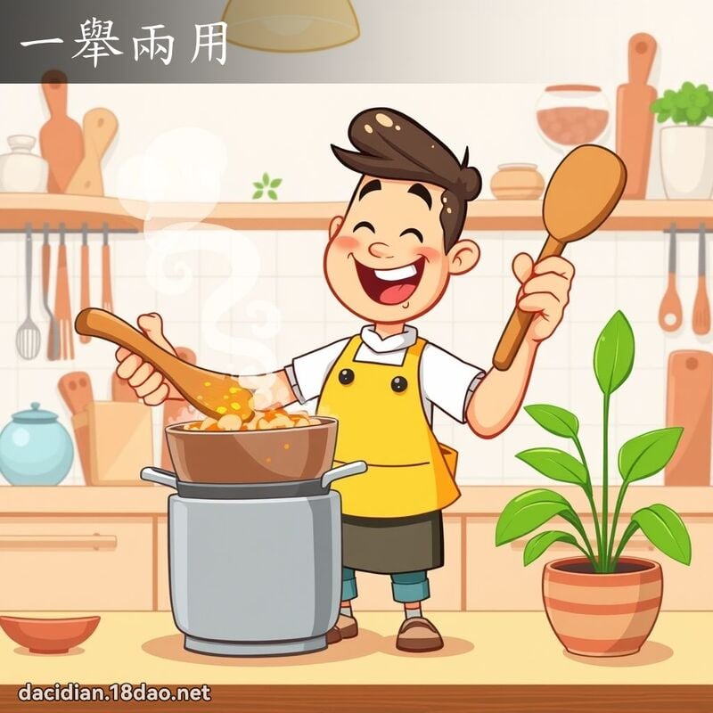 一舉兩用 - 國語大辭典配圖