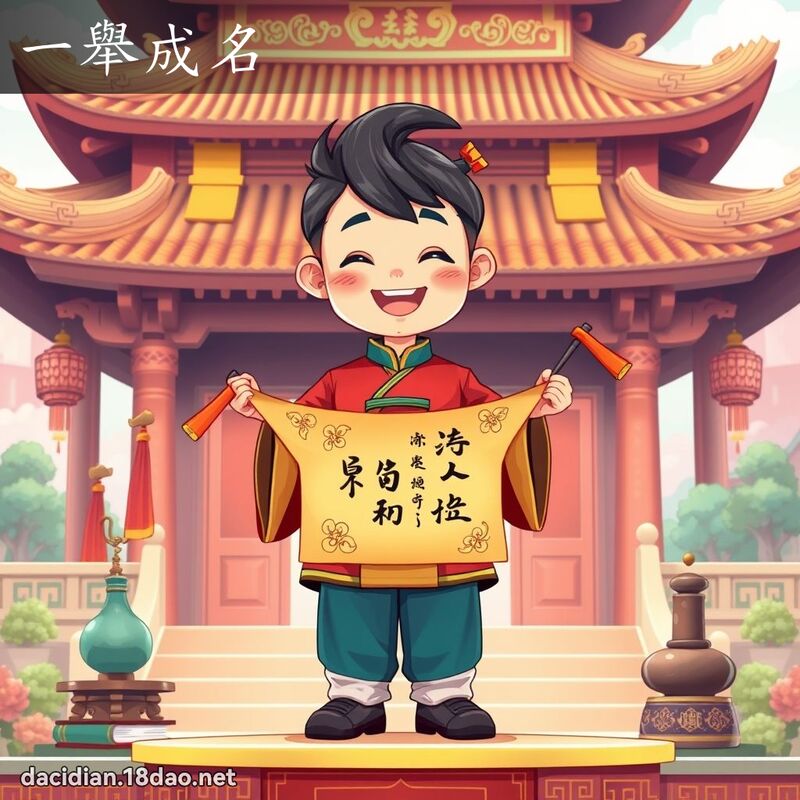 一舉成名 - 國語大辭典配圖