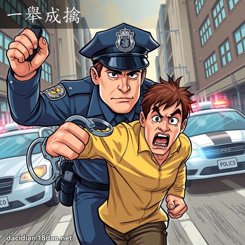 一舉成擒 - 國語大辭典配圖