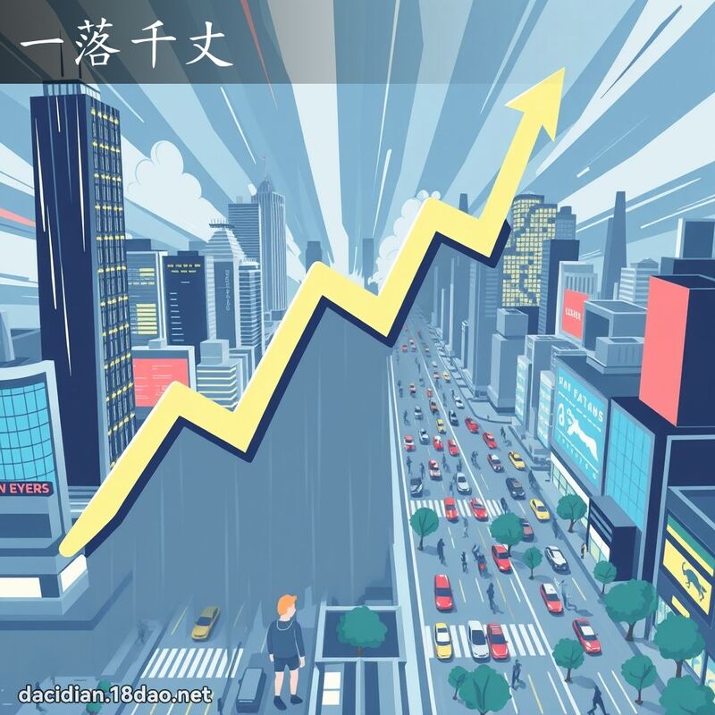 一落千丈 - 國語大辭典配圖