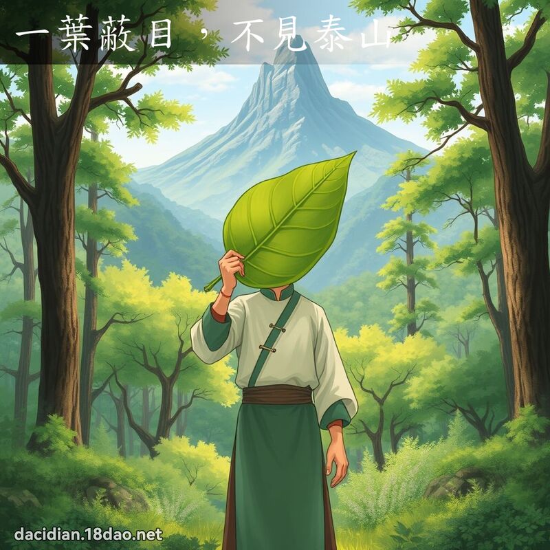一叶蔽目，不见泰山 - 国语大辞典配图