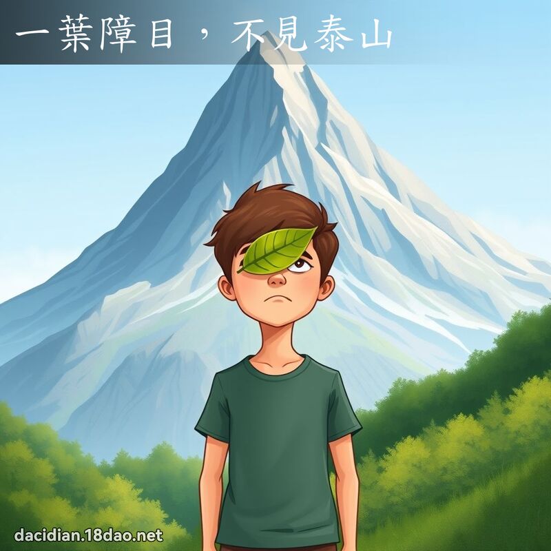 一葉障目，不見泰山 - 國語大辭典配圖