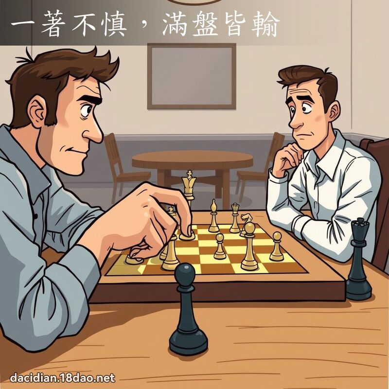 一著不慎，满盘皆输 - 国语大辞典配图