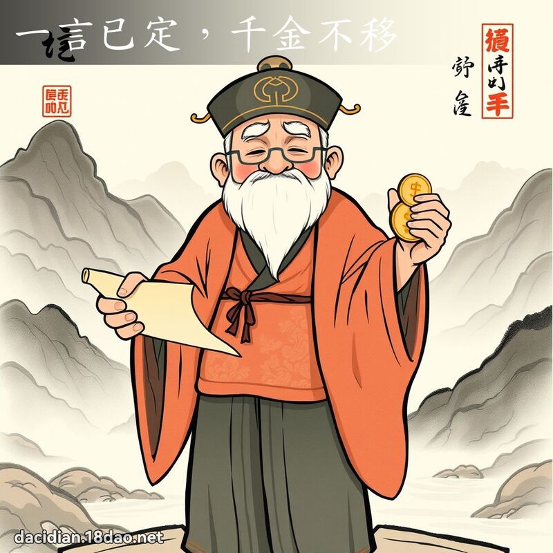 一言已定，千金不移 - 国语大辞典配图