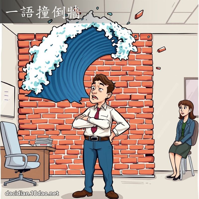 一语撞倒墙 - 国语大辞典配图