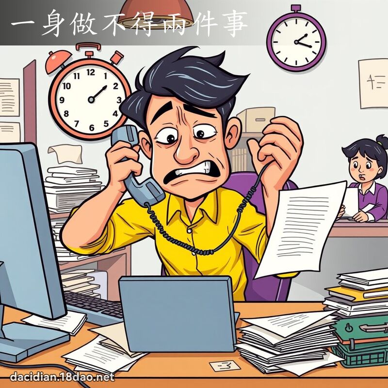一身做不得两件事 - 国语大辞典配图