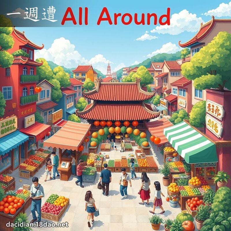 一周遭 - 国语大辞典配图