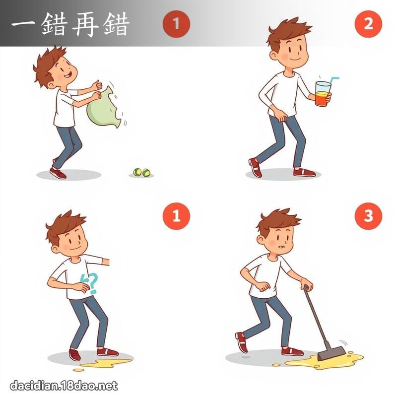 一错再错 - 国语大辞典配图