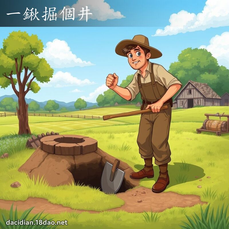 一锹掘个井 - 国语大辞典配图