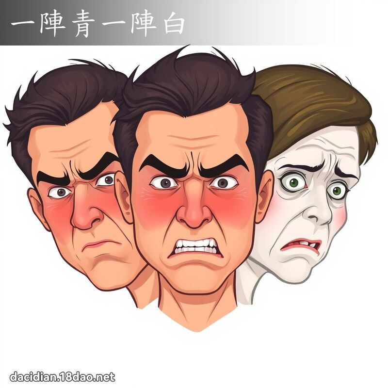 一阵青一阵白 - 国语大辞典配图