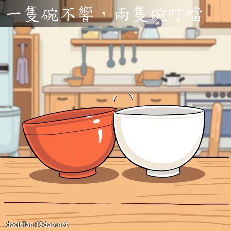 一只碗不响，两只碗叮当 - 国语大辞典配图