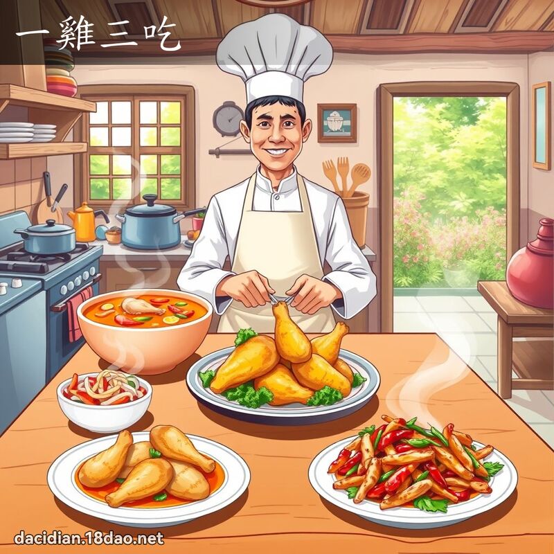 一雞三吃 - 國語大辭典配圖