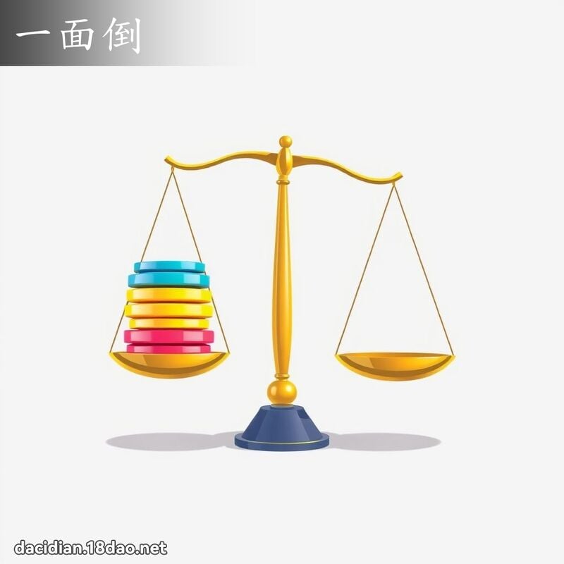 一面倒 - 國語大辭典配圖
