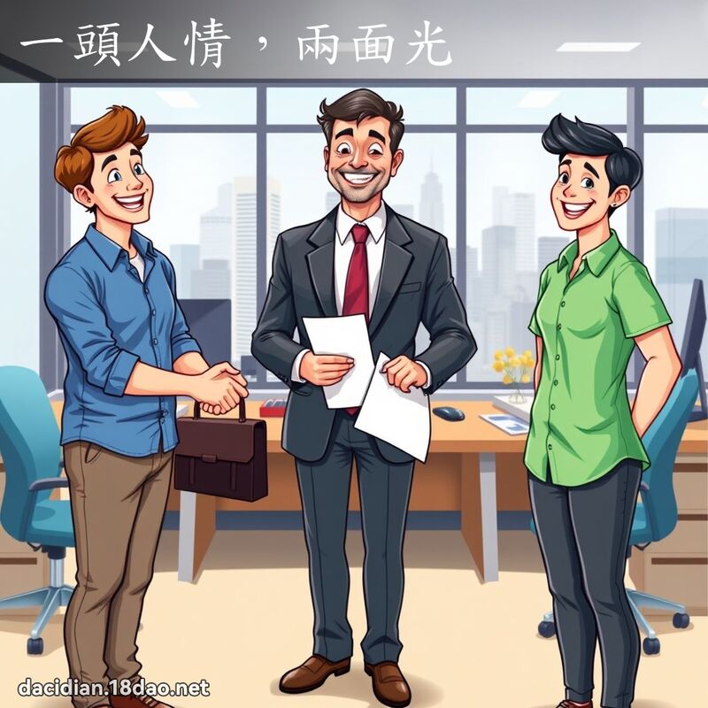 一头人情，两面光 - 国语大辞典配图