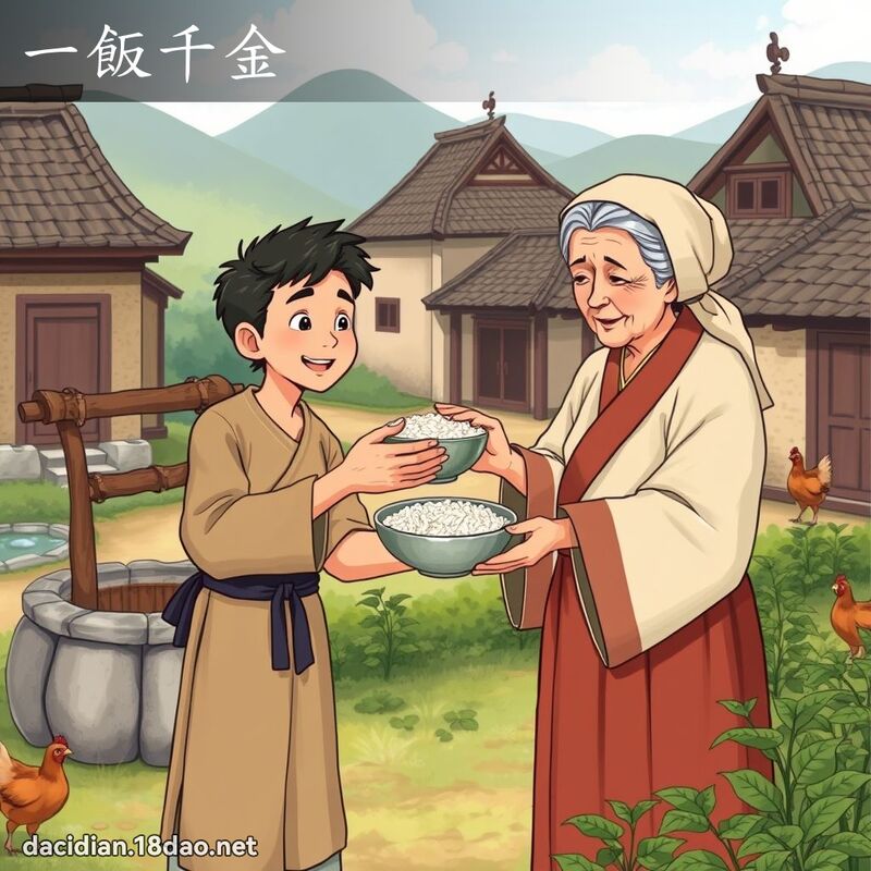 一飯千金 - 國語大辭典配圖