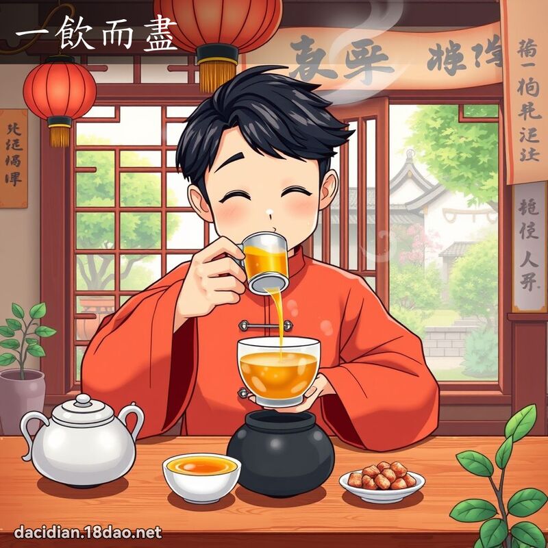 一饮而尽 - 国语大辞典配图