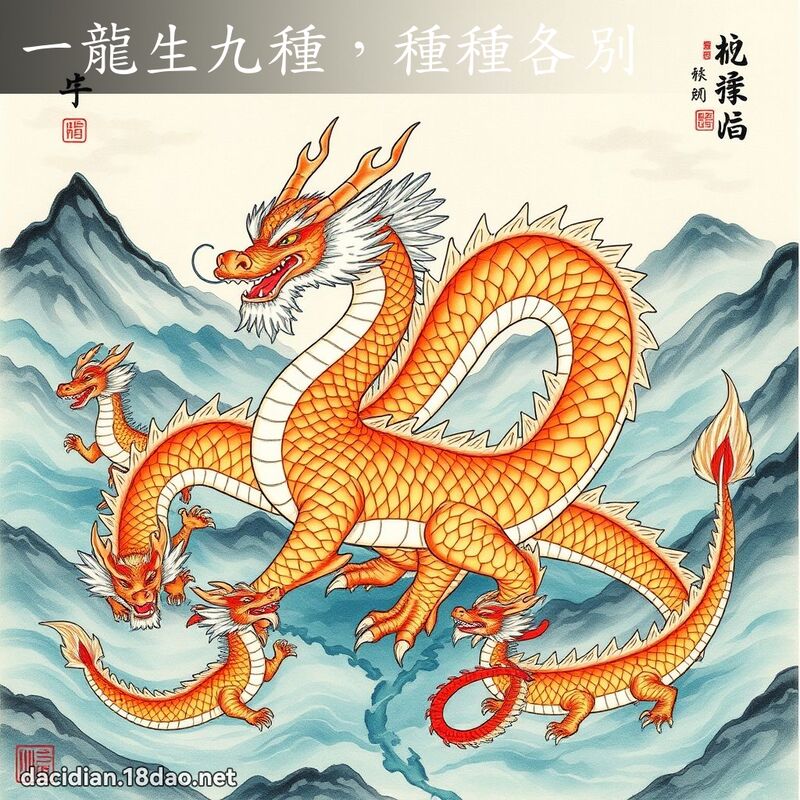 一龙生九种，种种各別 - 国语大辞典配图