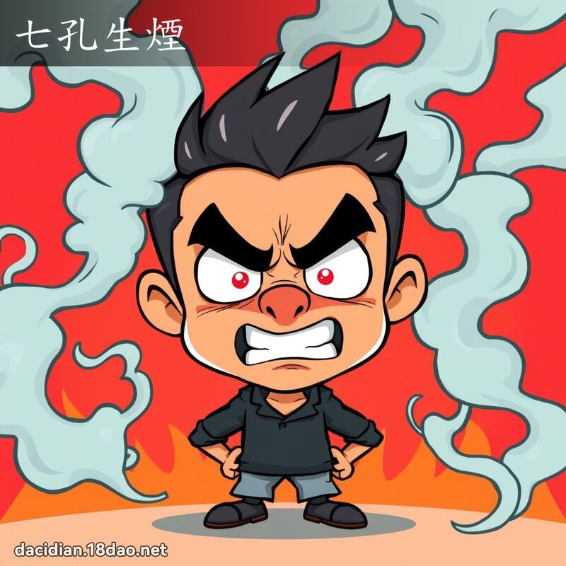 七孔生烟 - 国语大辞典配图