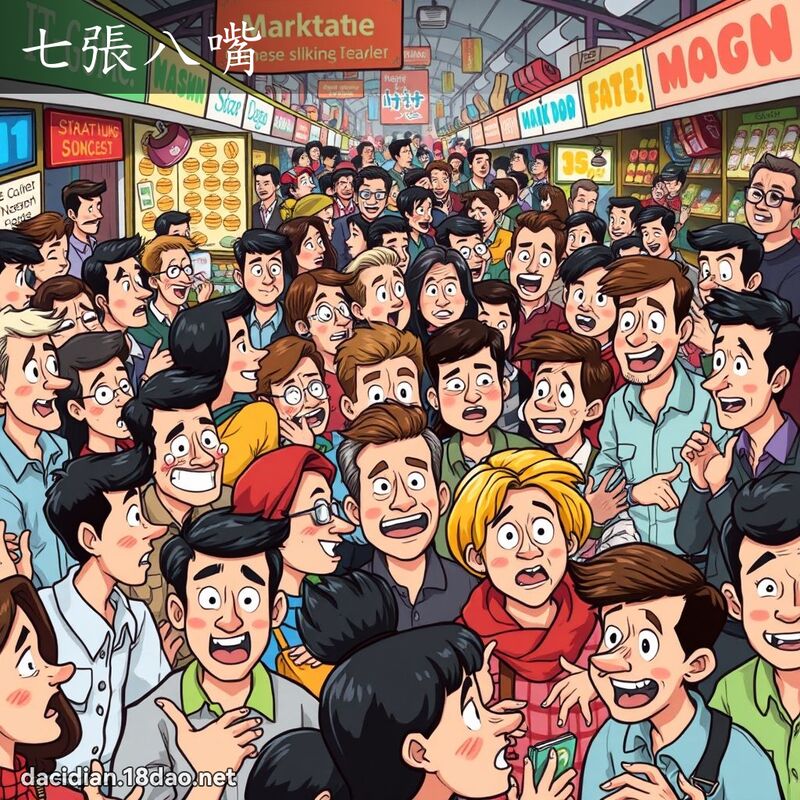 七張八嘴 - 國語大辭典配圖