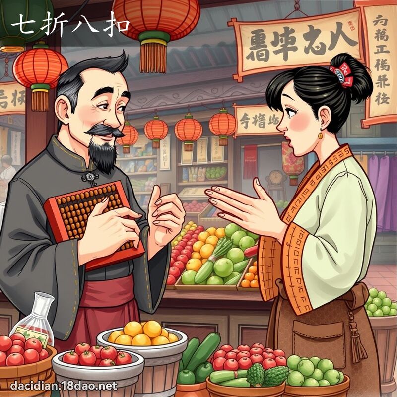 七折八扣 - 国语大辞典配图