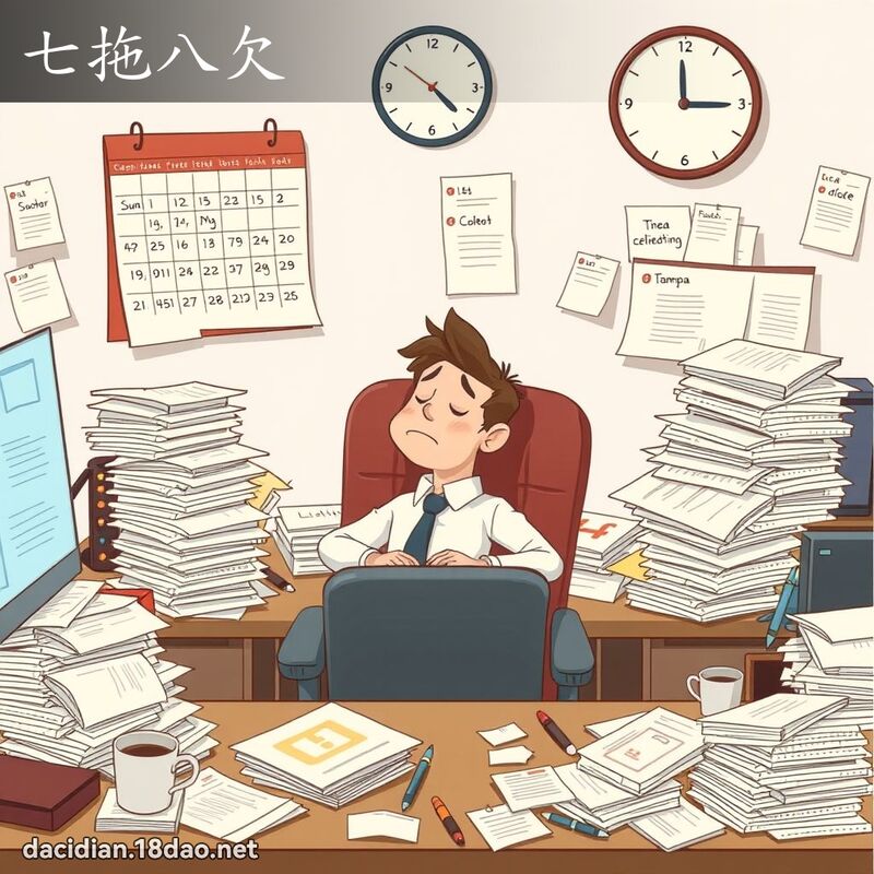 七拖八欠 - 國語大辭典配圖