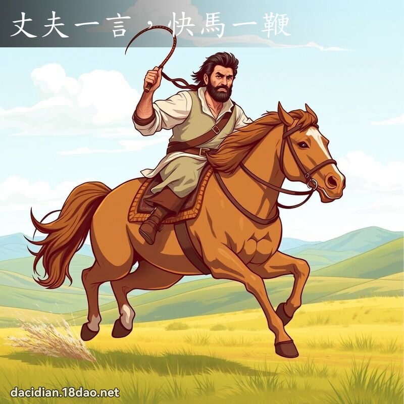 丈夫一言，快马一鞭 - 国语大辞典配图