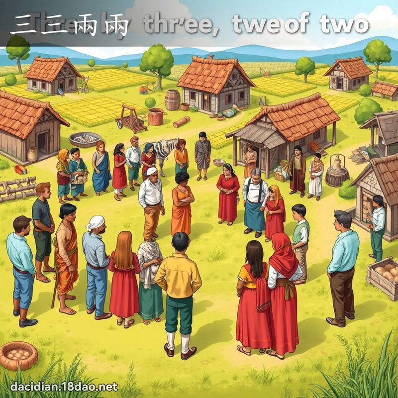 三三兩兩 - 國語大辭典配圖